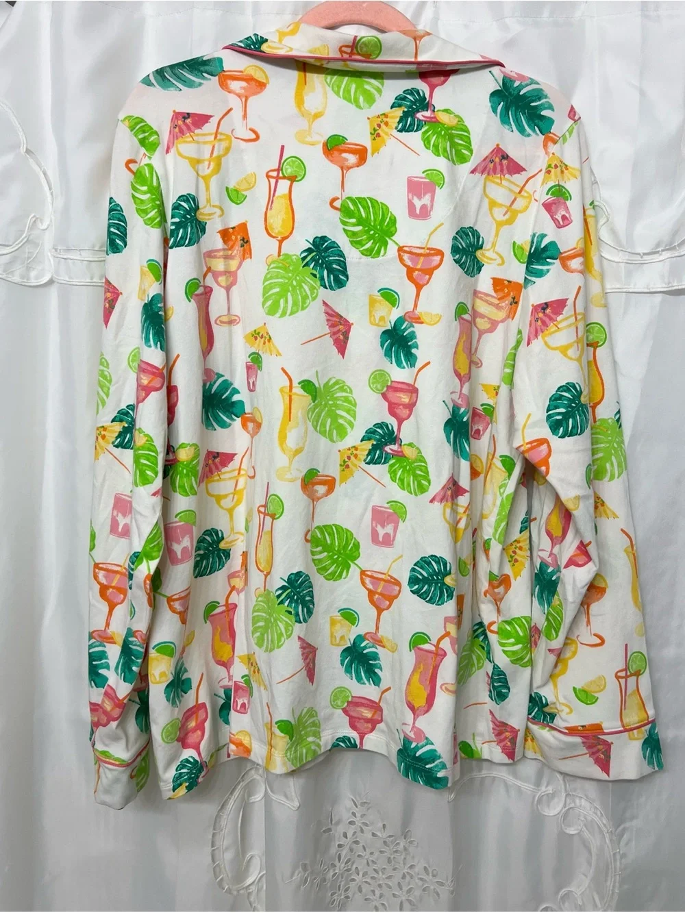 BedHead PJs Tropical Cocktail Monstera Pajama Set Cotton Size L